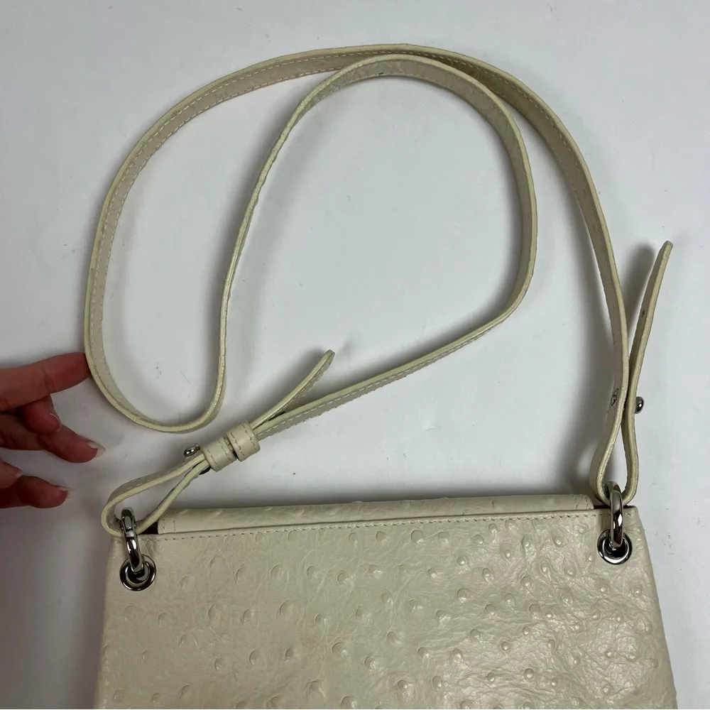 FURLA Bag Ostrich 3 Way Leather Clutch Crossbody